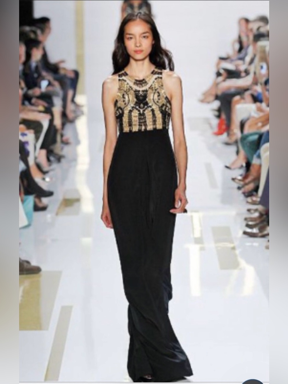 Diane Von Furstenberg maxi dress ~ Darina Gold & Black Metallic Macramé and Silk